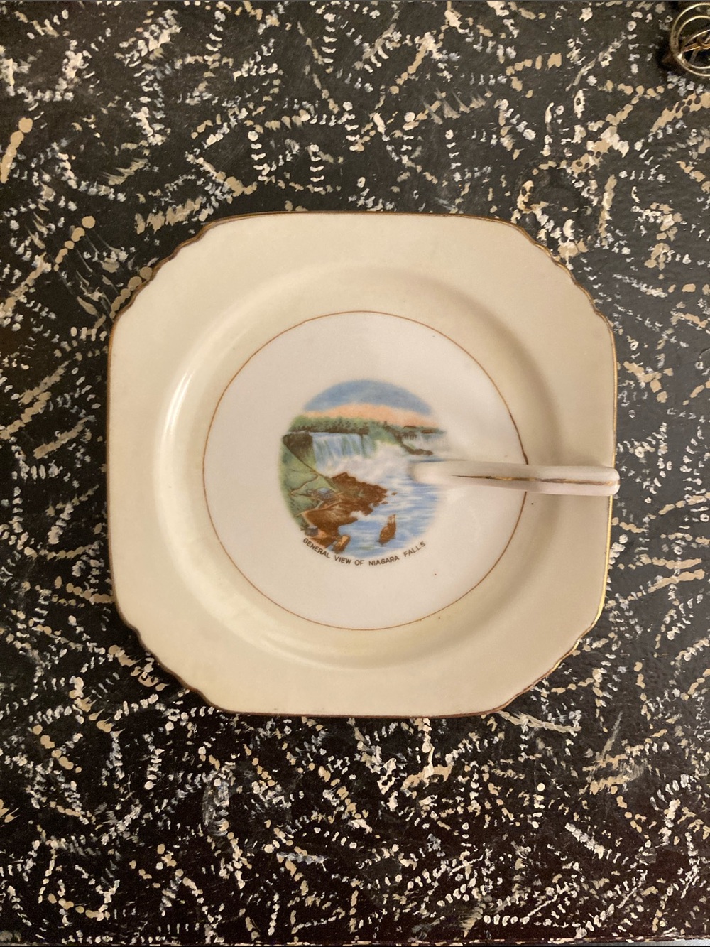 Vintage Niagara Falls China Tidbit Plate / Tray